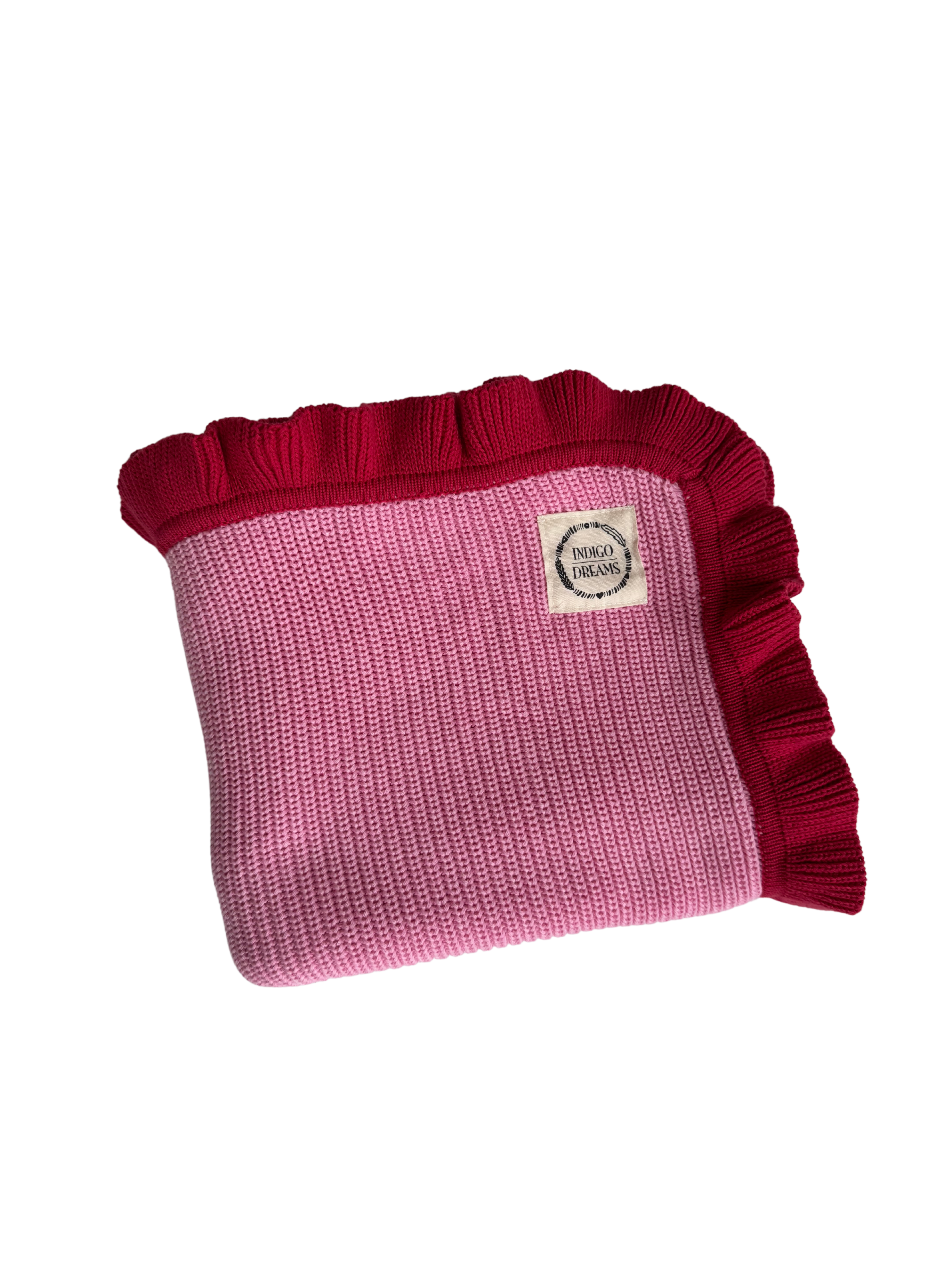 Chunky Frill Raspberry Blanket