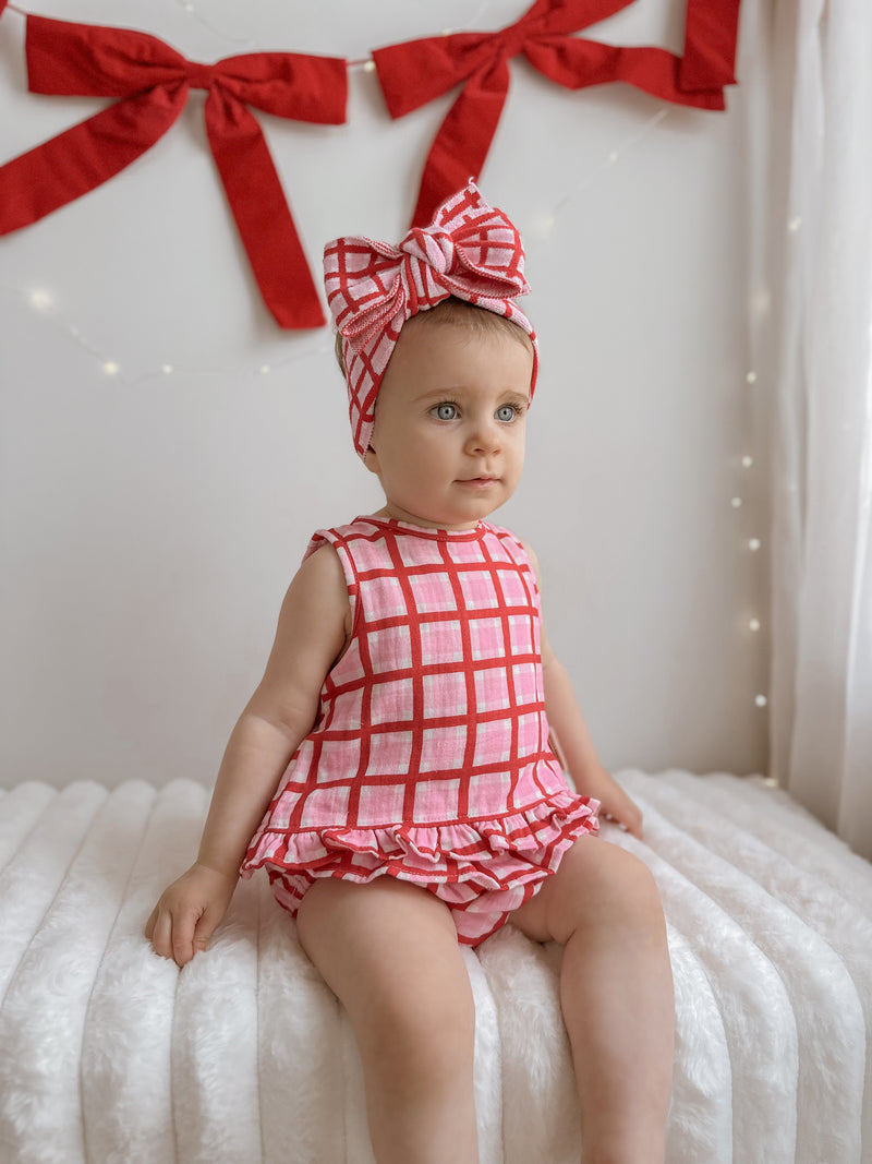 Candy Check Open Back Top