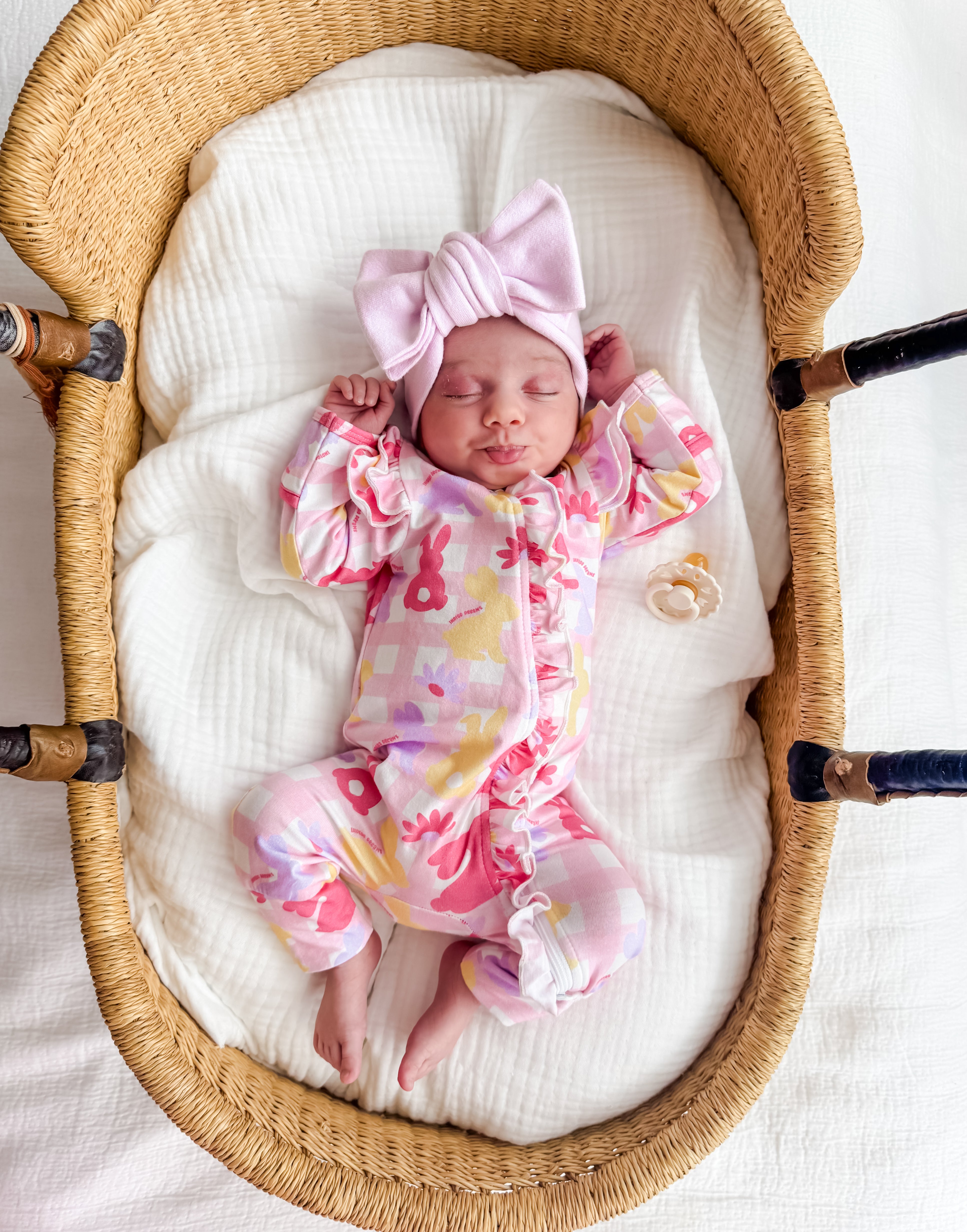 Bunny Ruffle Onesie - Blossom