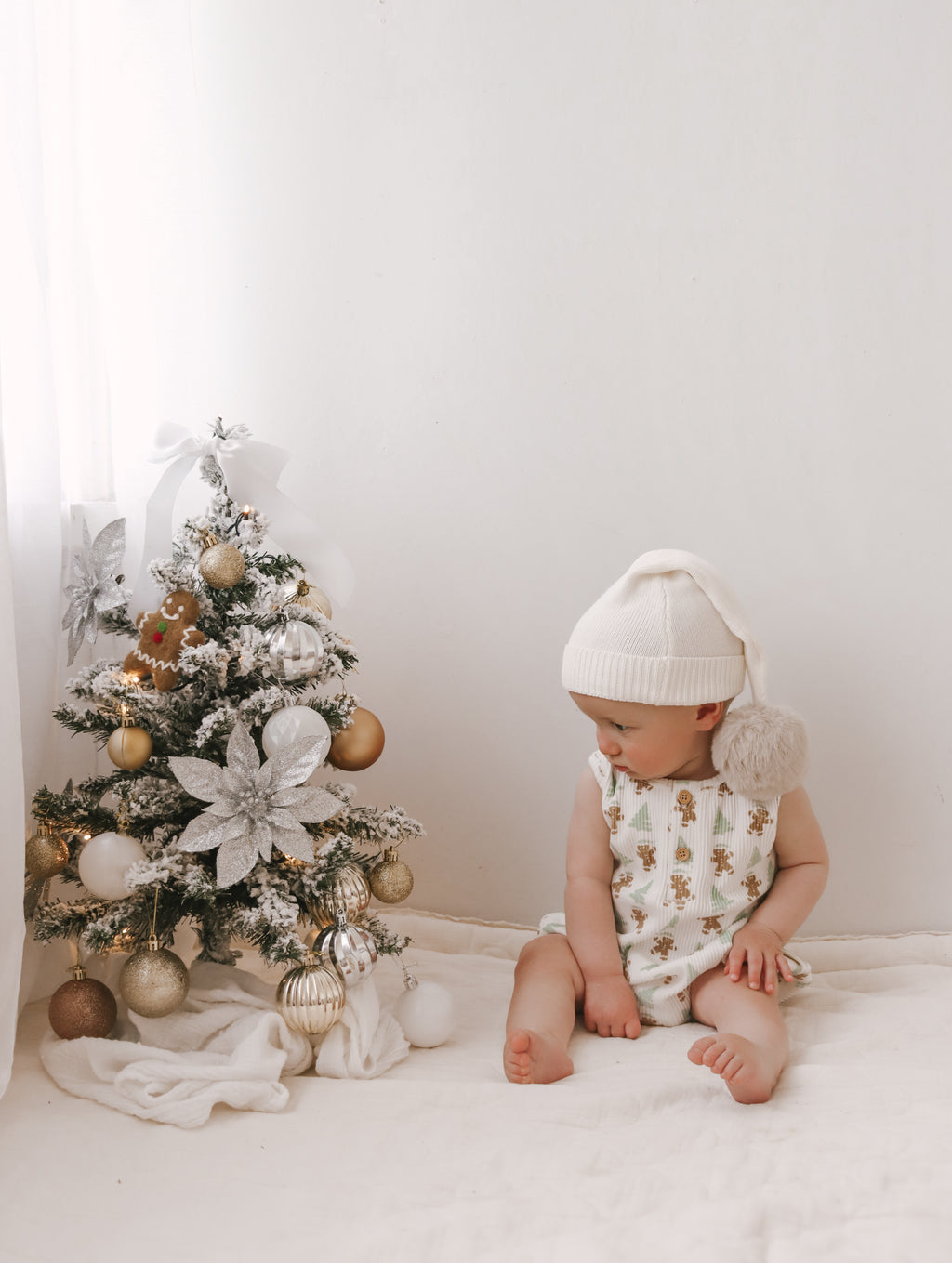 Mint Gingerbread Ribbed Bubble Romper