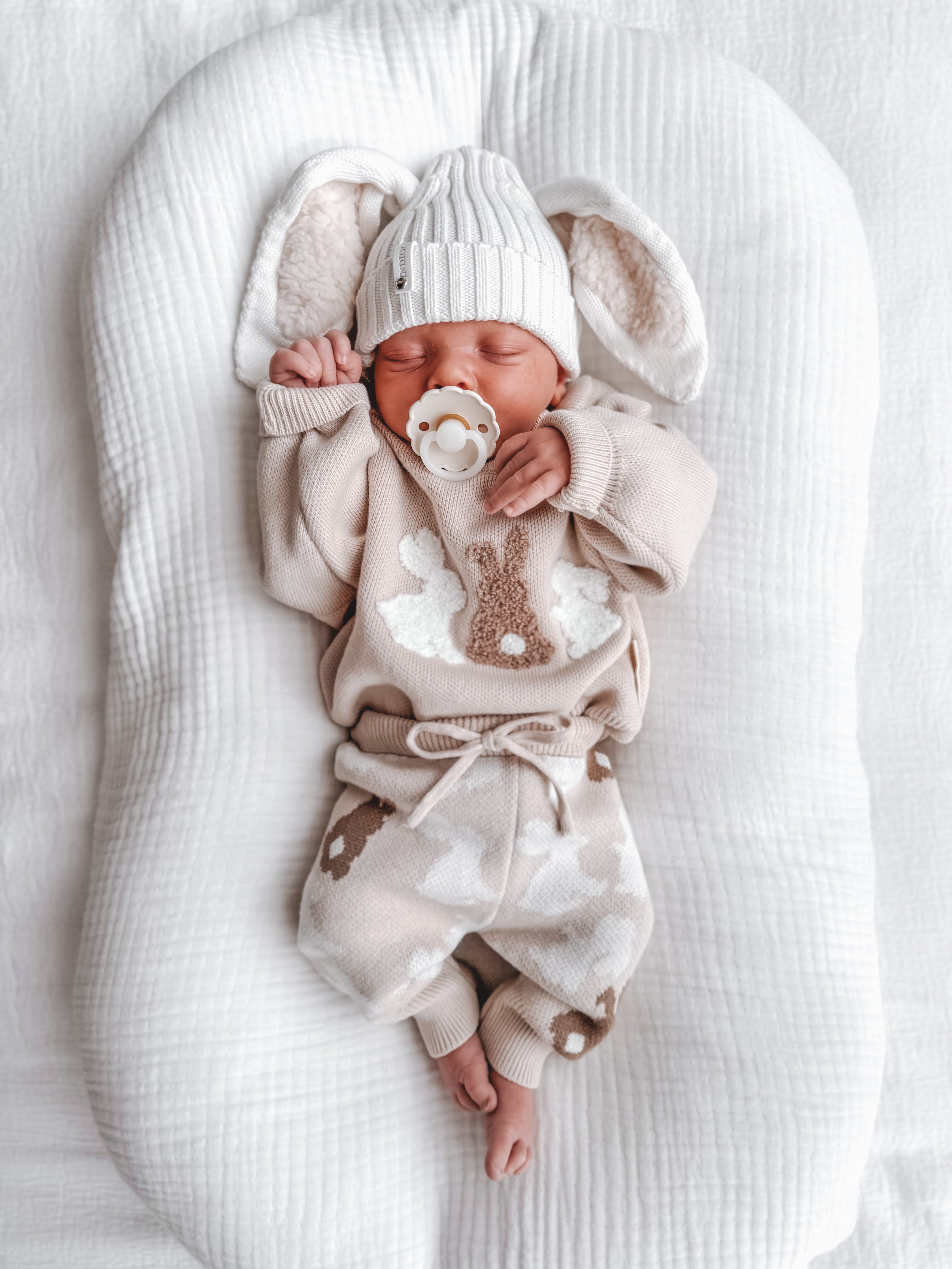 Bunny Knit Pants - Biscuit