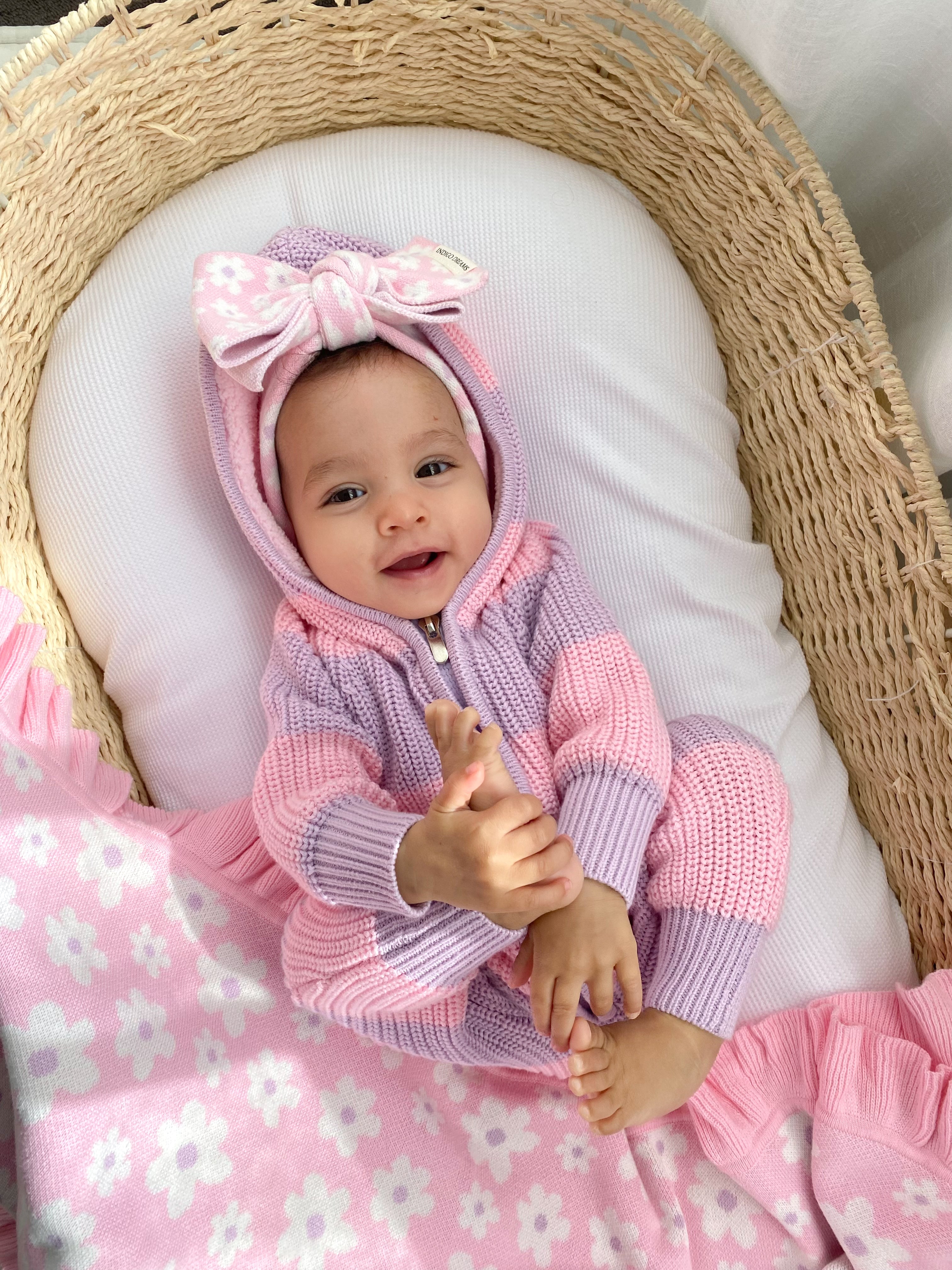 Posie Chunky Knit Sherpa Hooded Romper