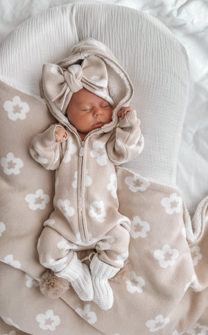 Lola Sherpa Hooded Romper Oatmeal