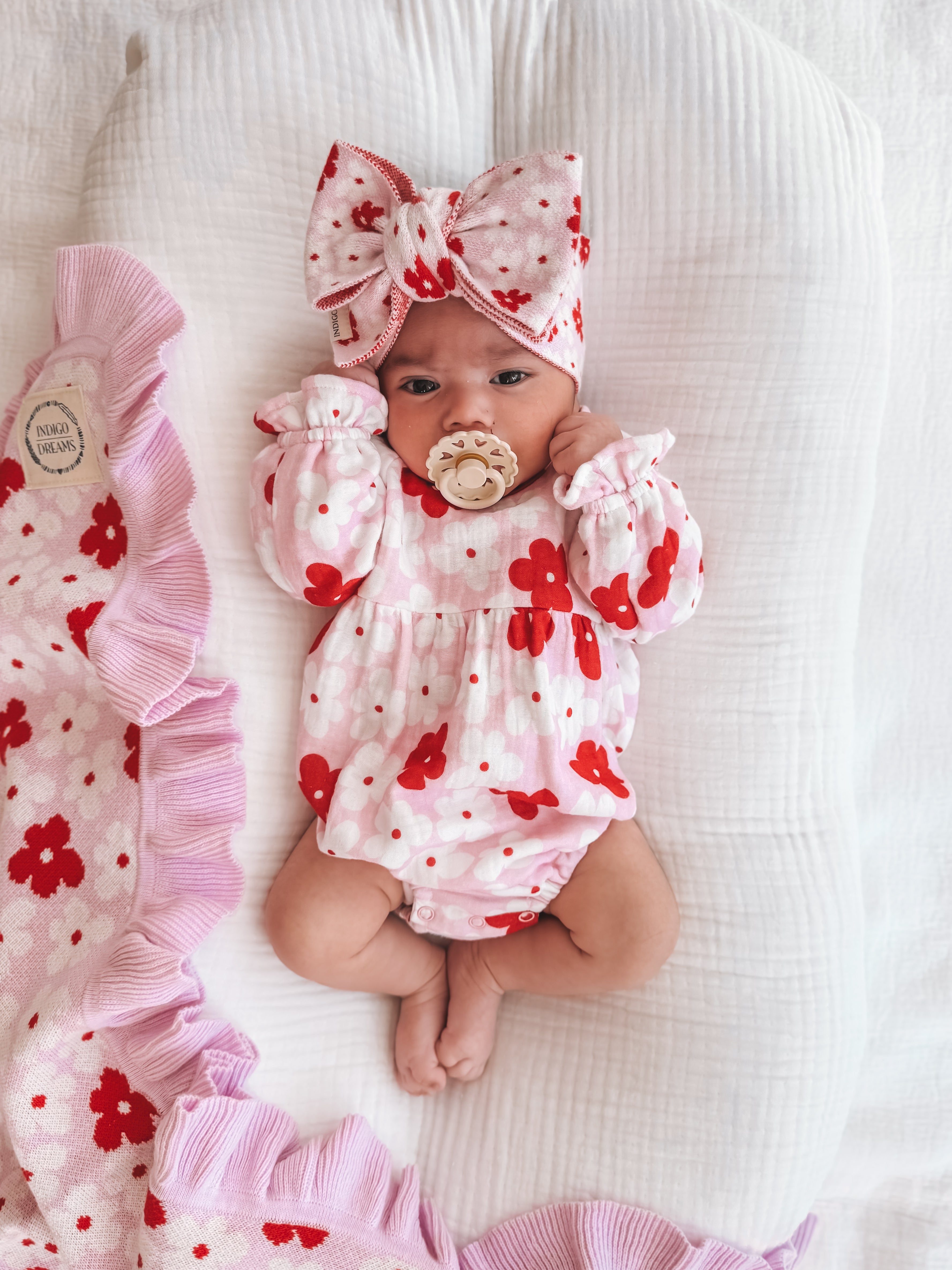 Lila Frill Sleeve Bubble Romper - Poppy