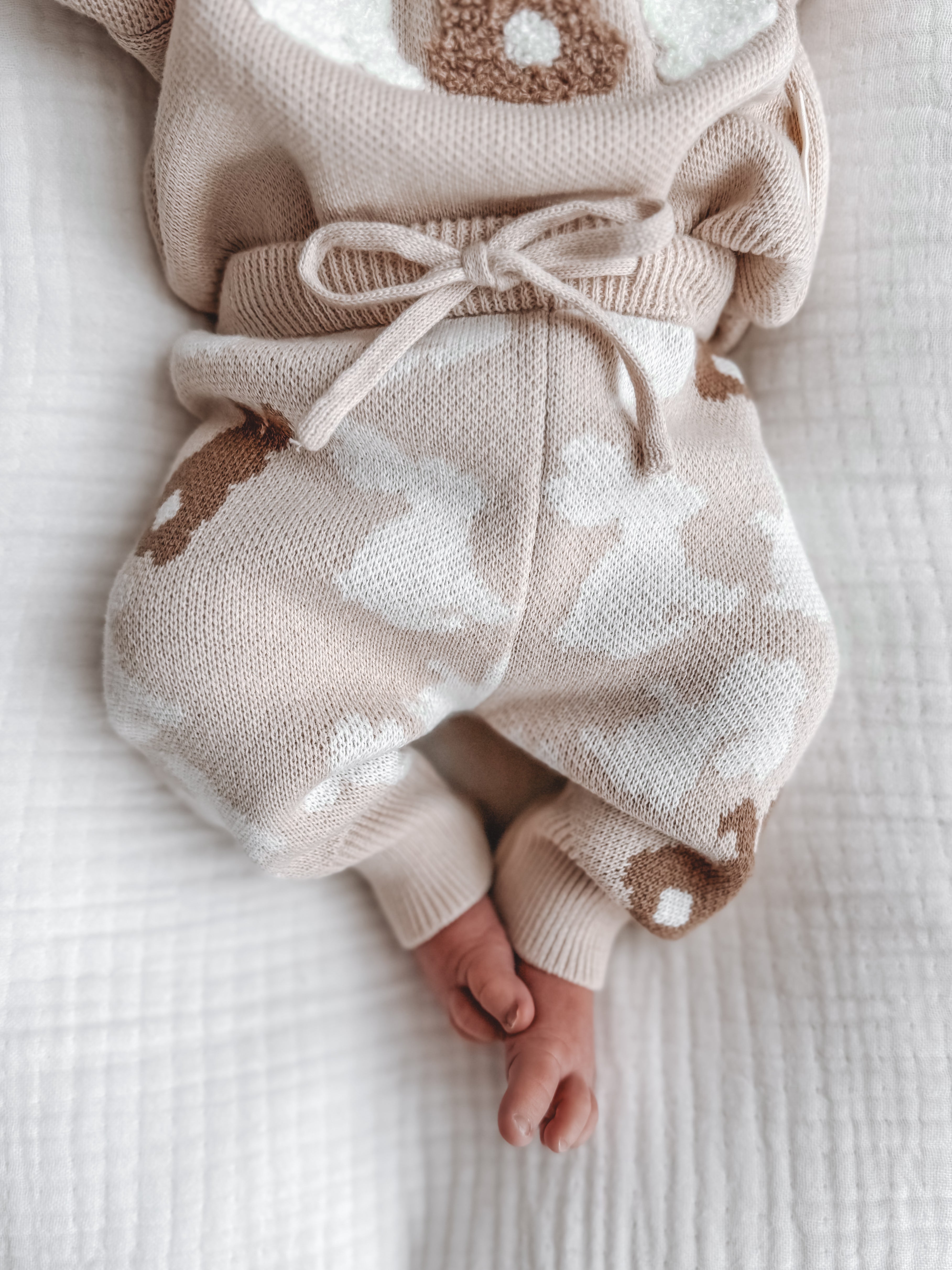 Bunny Knit Pants - Biscuit