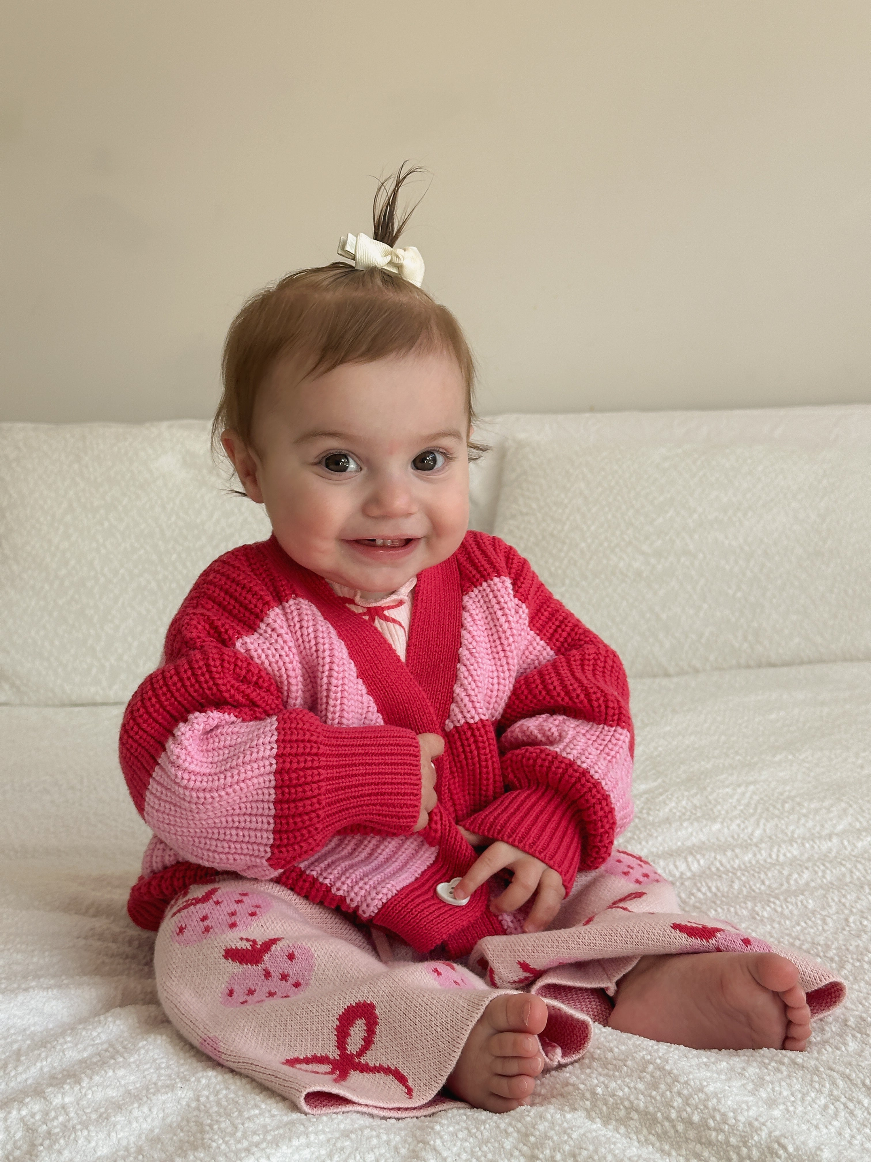 Chunky Knit Raspberry Cardigan