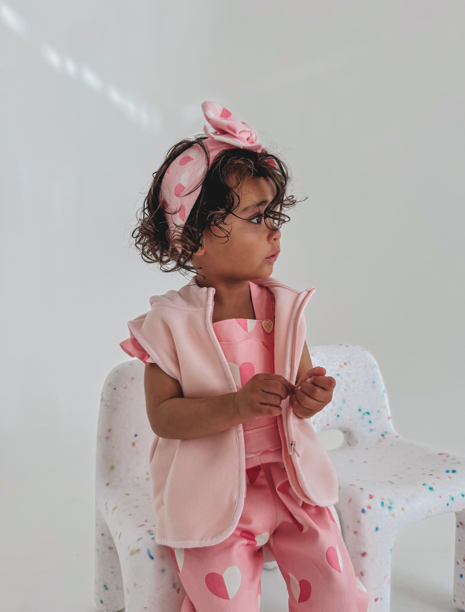 Hooded Vest - Baby Pink