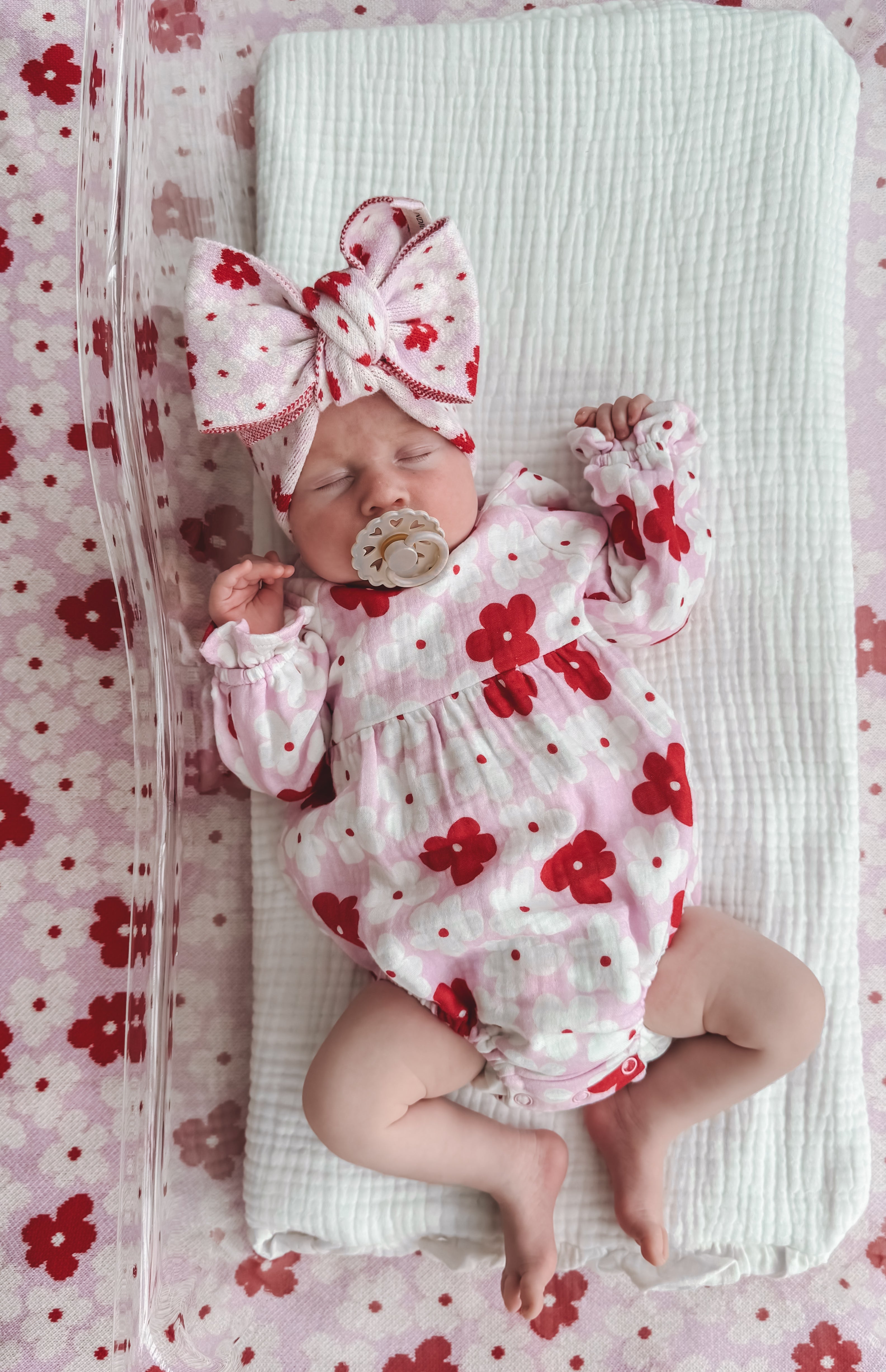Lila Frill Sleeve Bubble Romper - Poppy