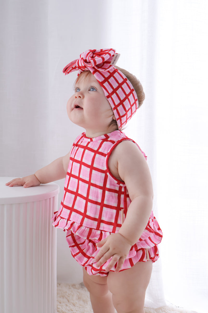 Candy Check Open Back Top