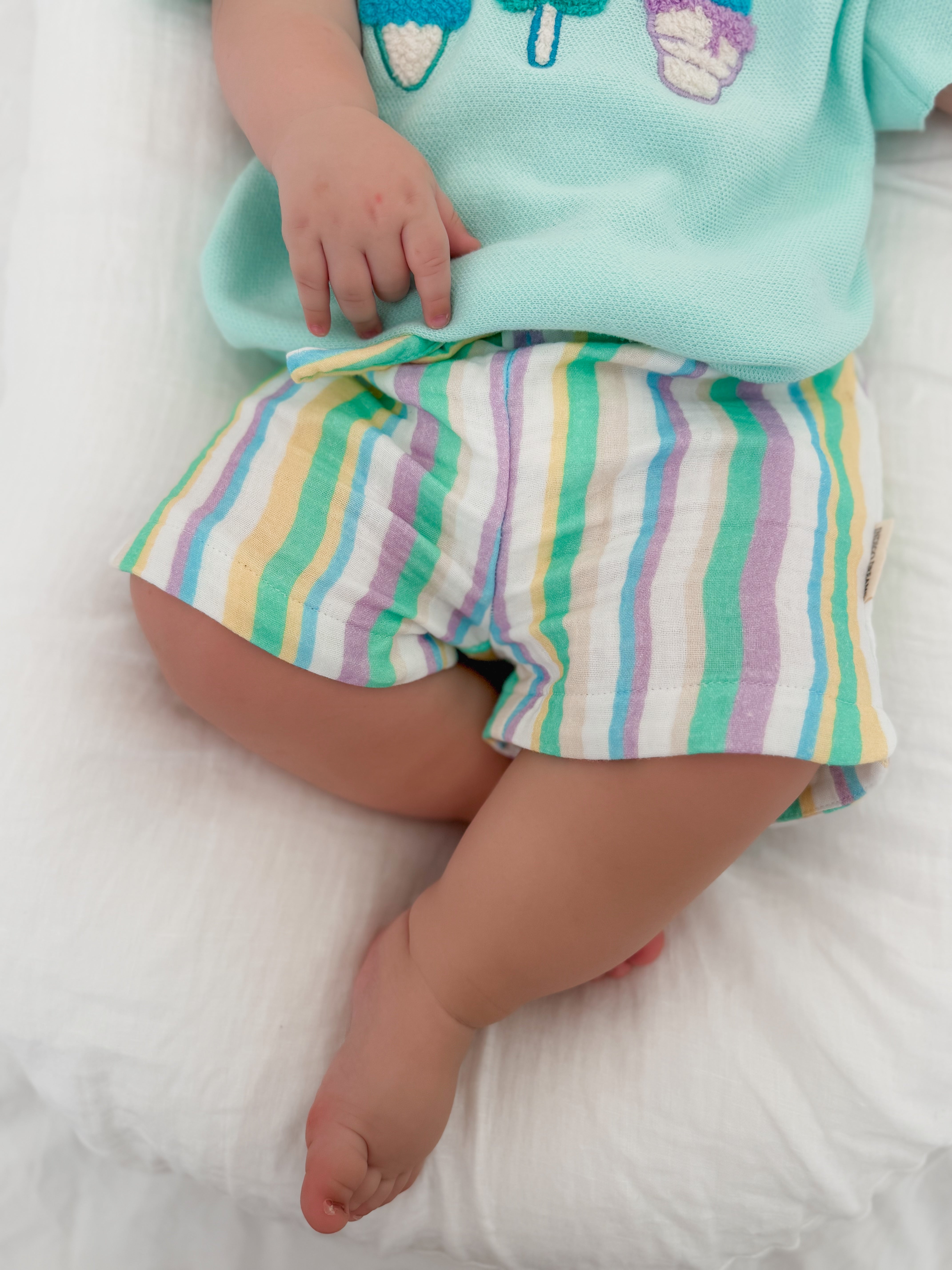 Stripe Gauze Shorts