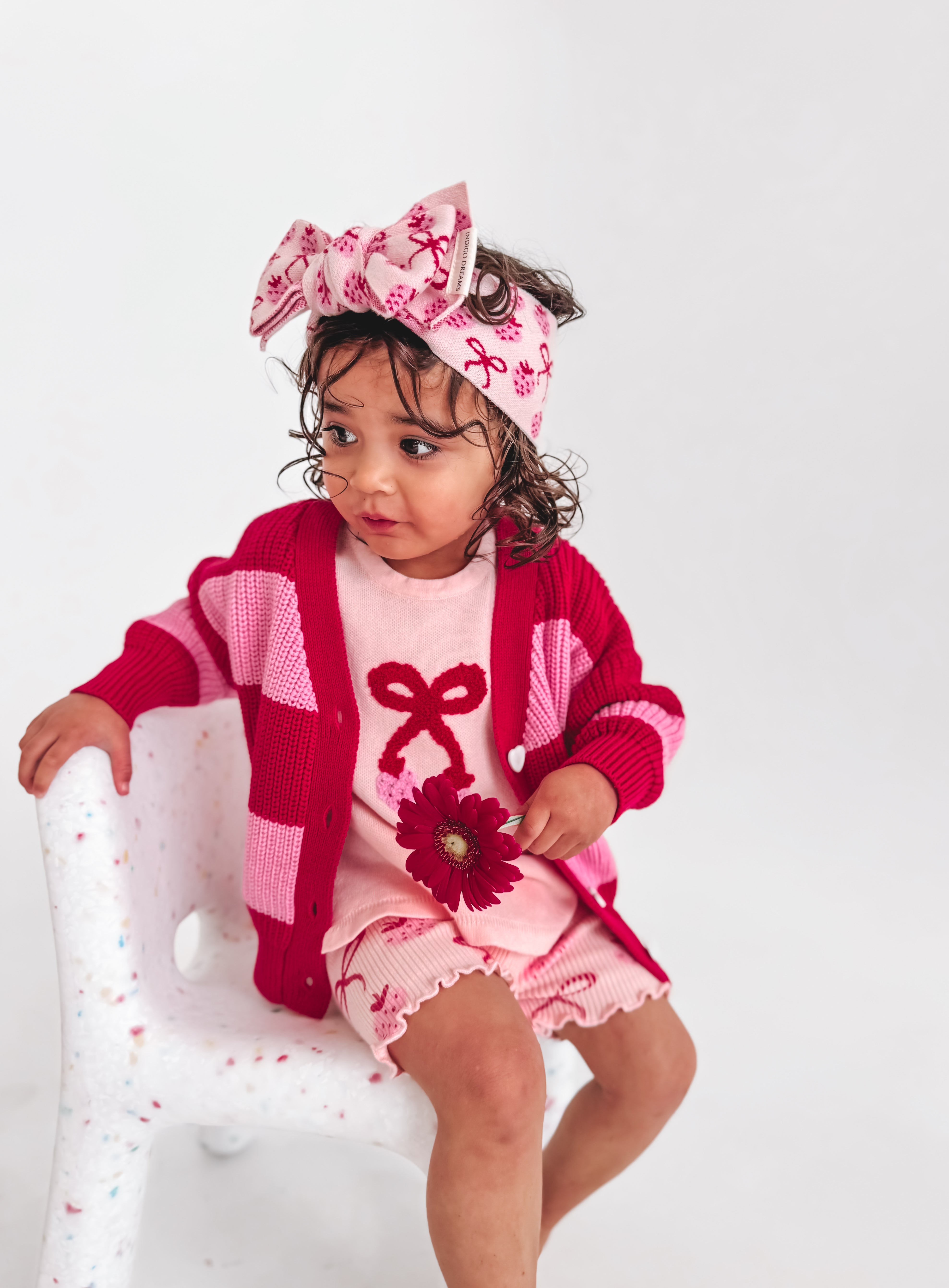 Chunky Knit Raspberry Cardigan