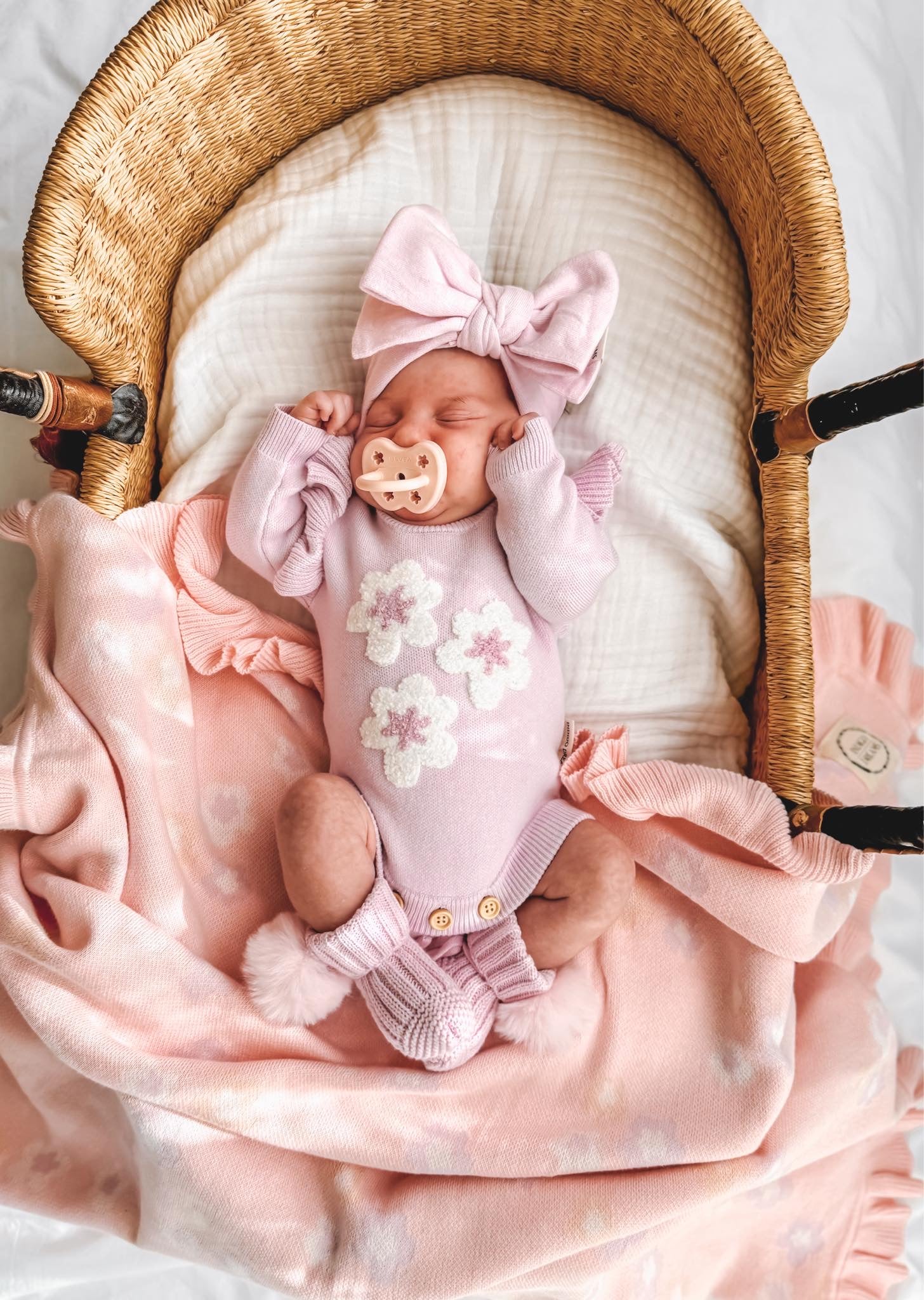Orchid Pom Booties
