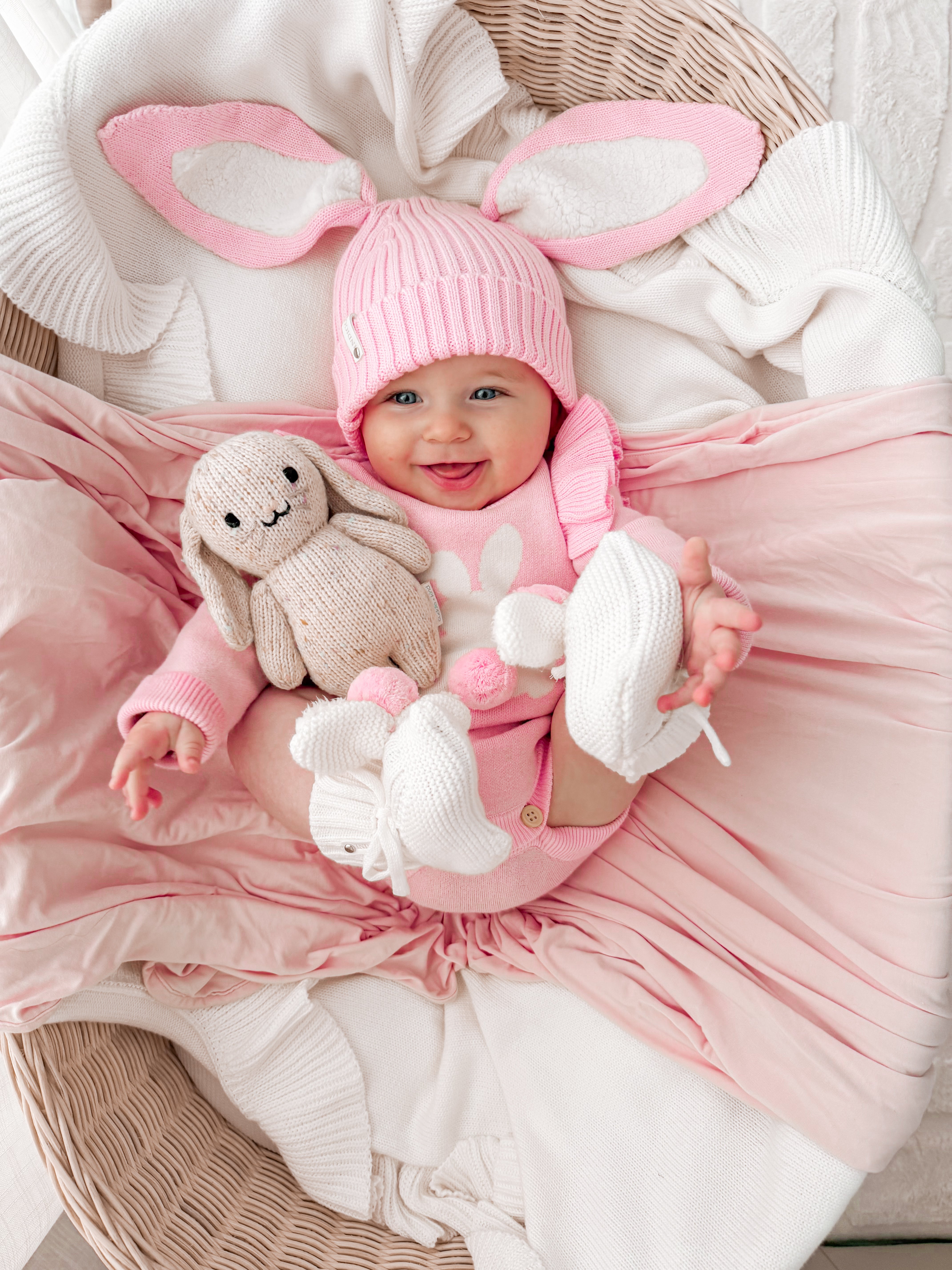 Sherpa Bunny Beanie - Blossom