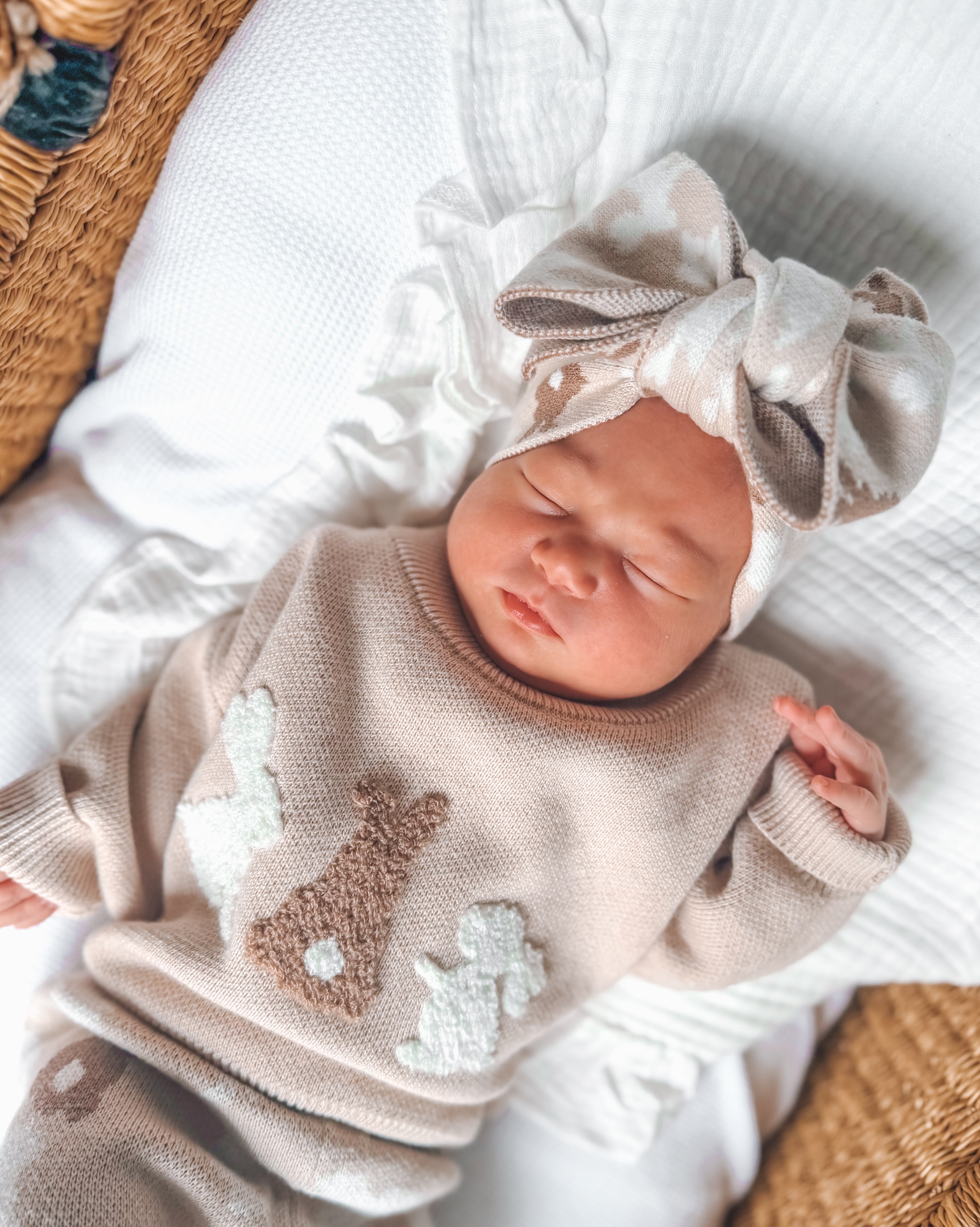 Bunny Knit Headband - Biscuit
