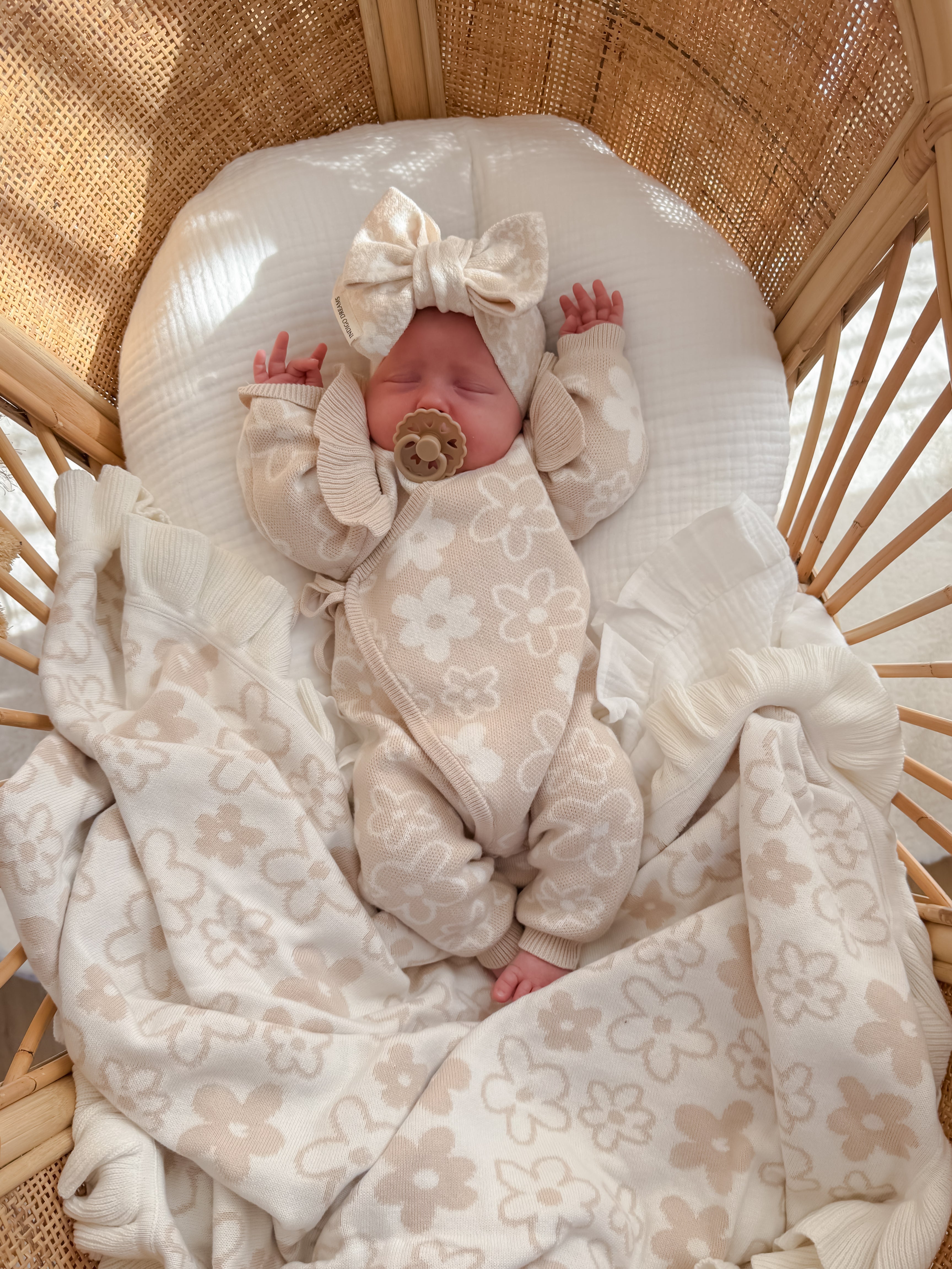 Romy Frill Kimono - Almond