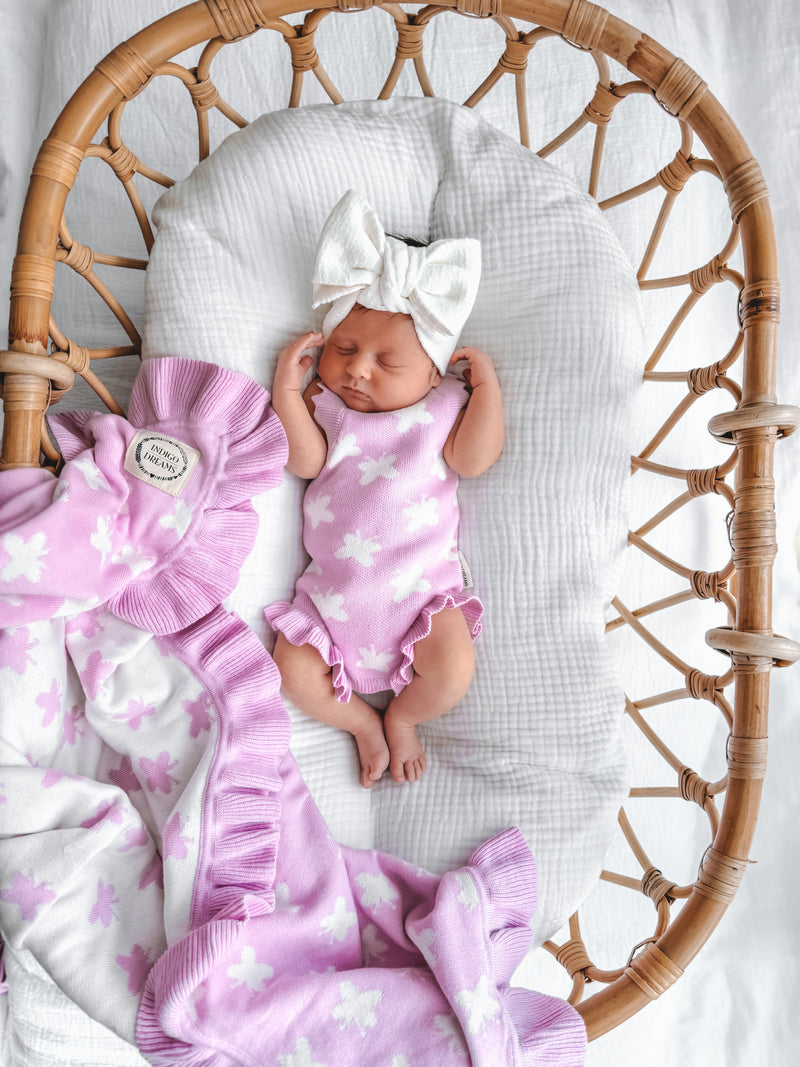 Orchid Bloom Frill Blanket