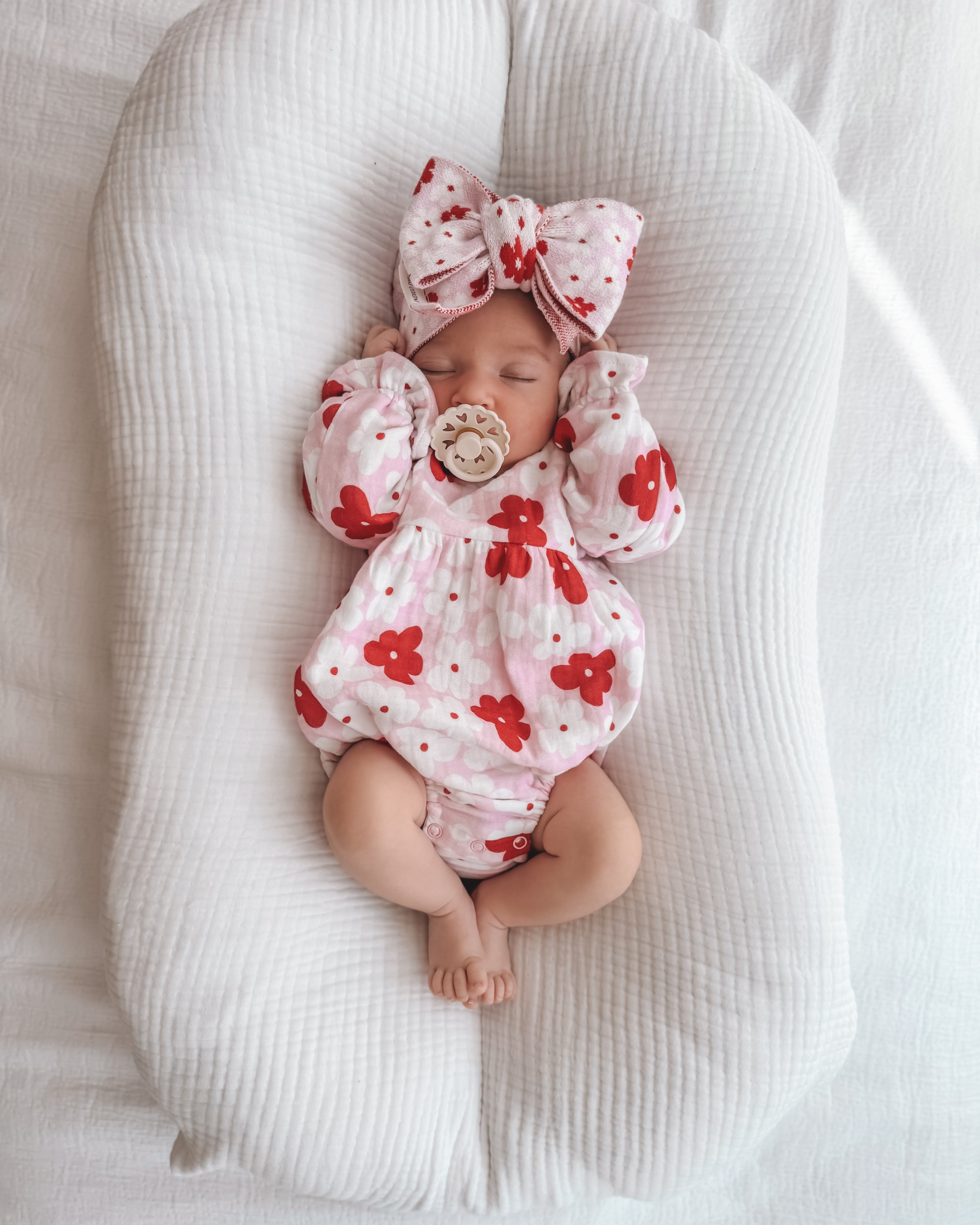 Lila Frill Sleeve Bubble Romper - Poppy