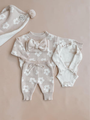 Lola Oatmeal Frill Neck Bodysuit