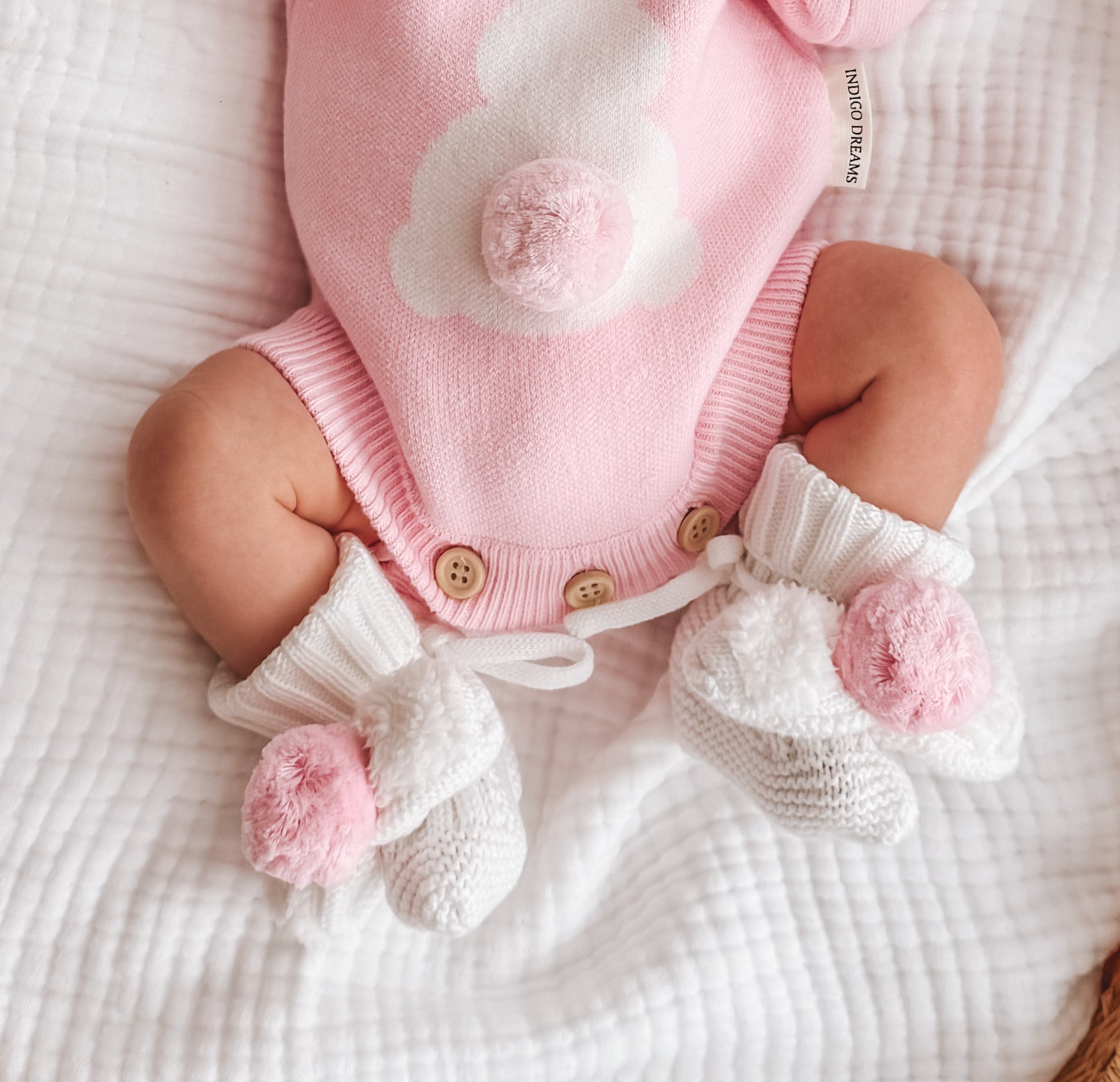 Sherpa Bunny Booties - Pink