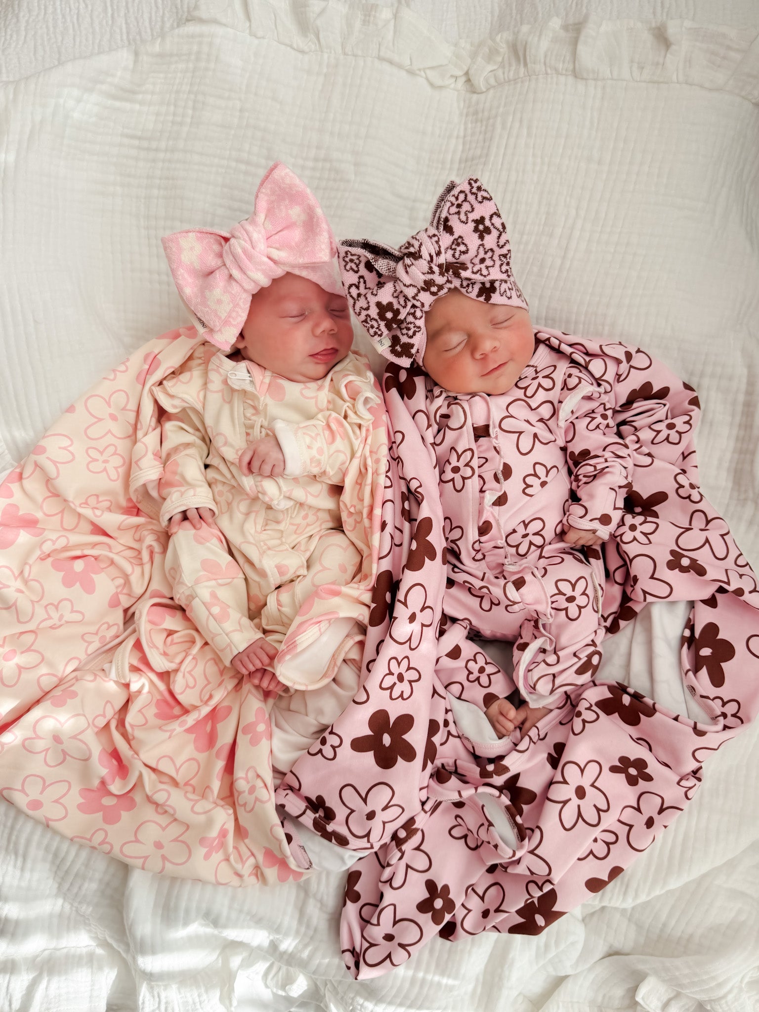 Romy Ruffle Onesie - Cocoa & Blossom