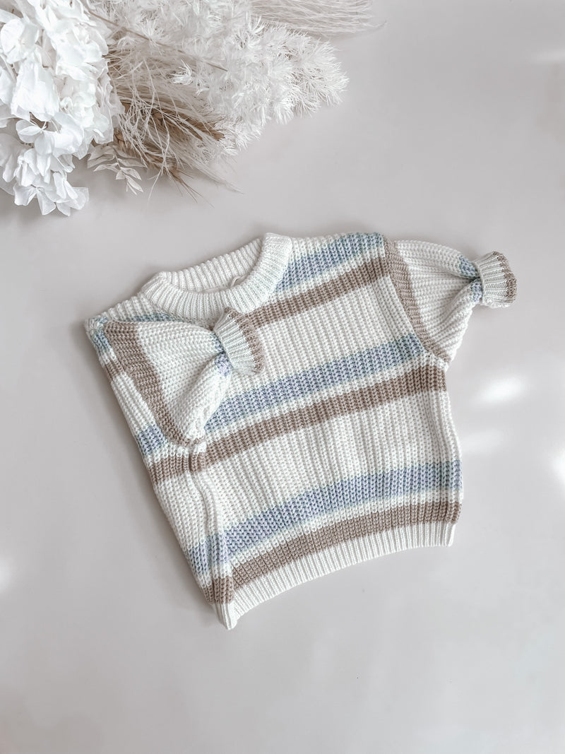 Pastel Blue Stripe Knit
