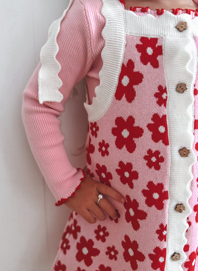 Cherry Pink Frill Edge Long Sleeve Top