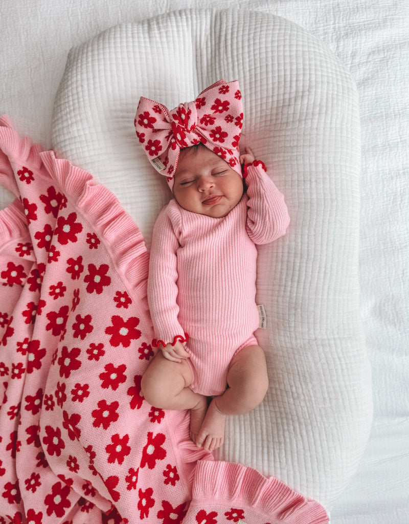 Cherry Pink Frill Neck Bodysuit