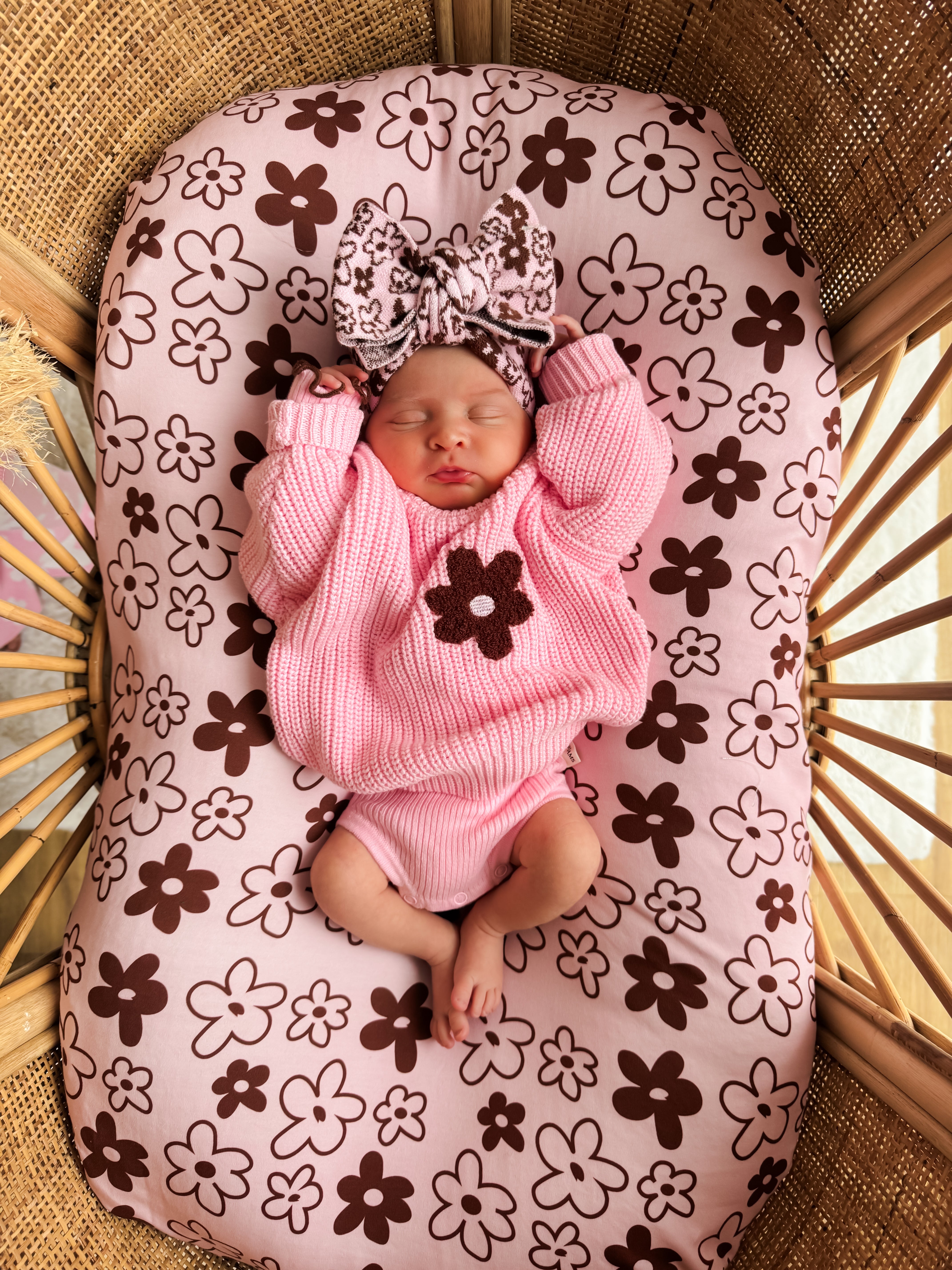 Romy Stretch Swaddle - Cocoa & Blossom