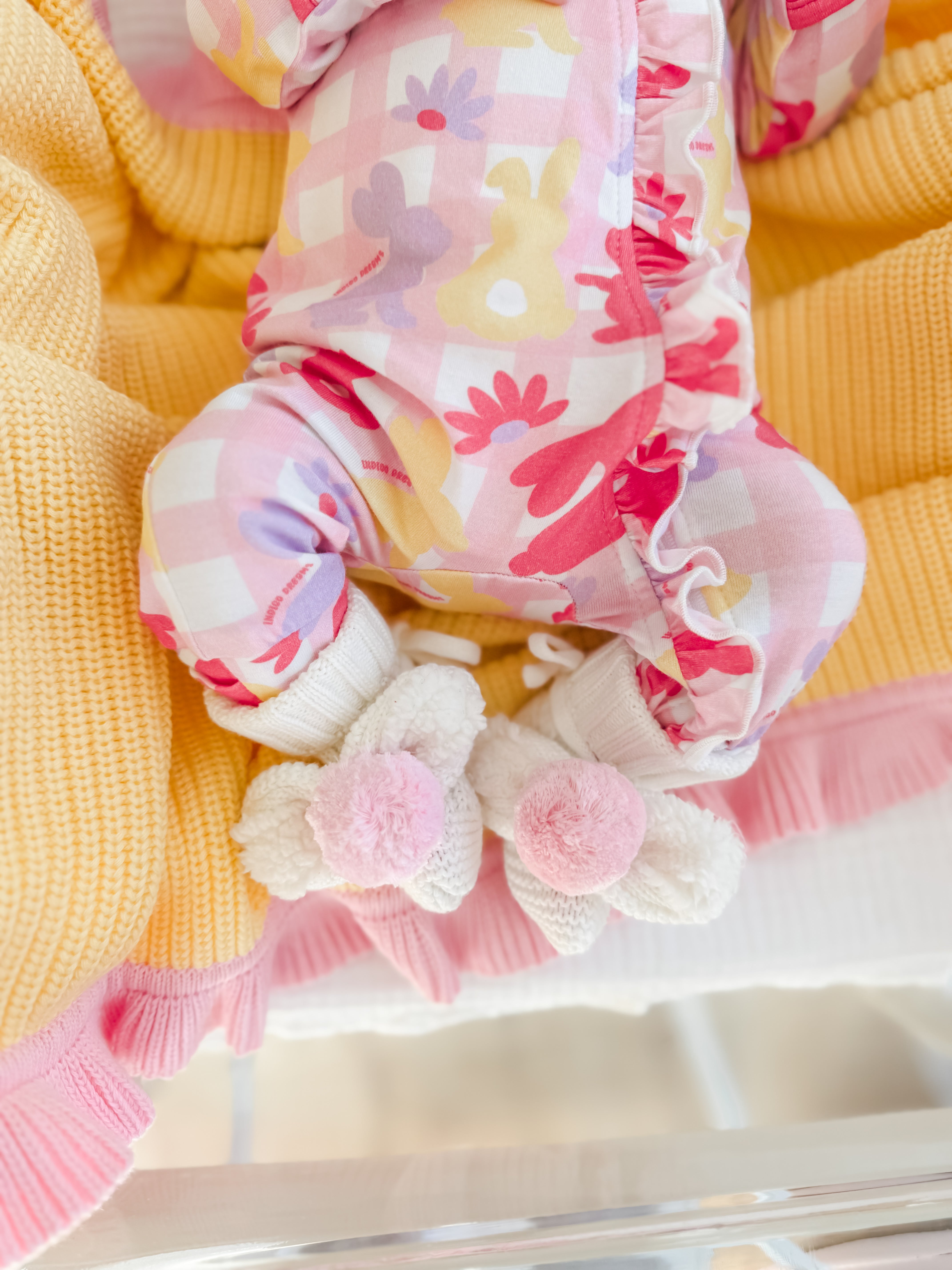 Sherpa Bunny Booties - Pink