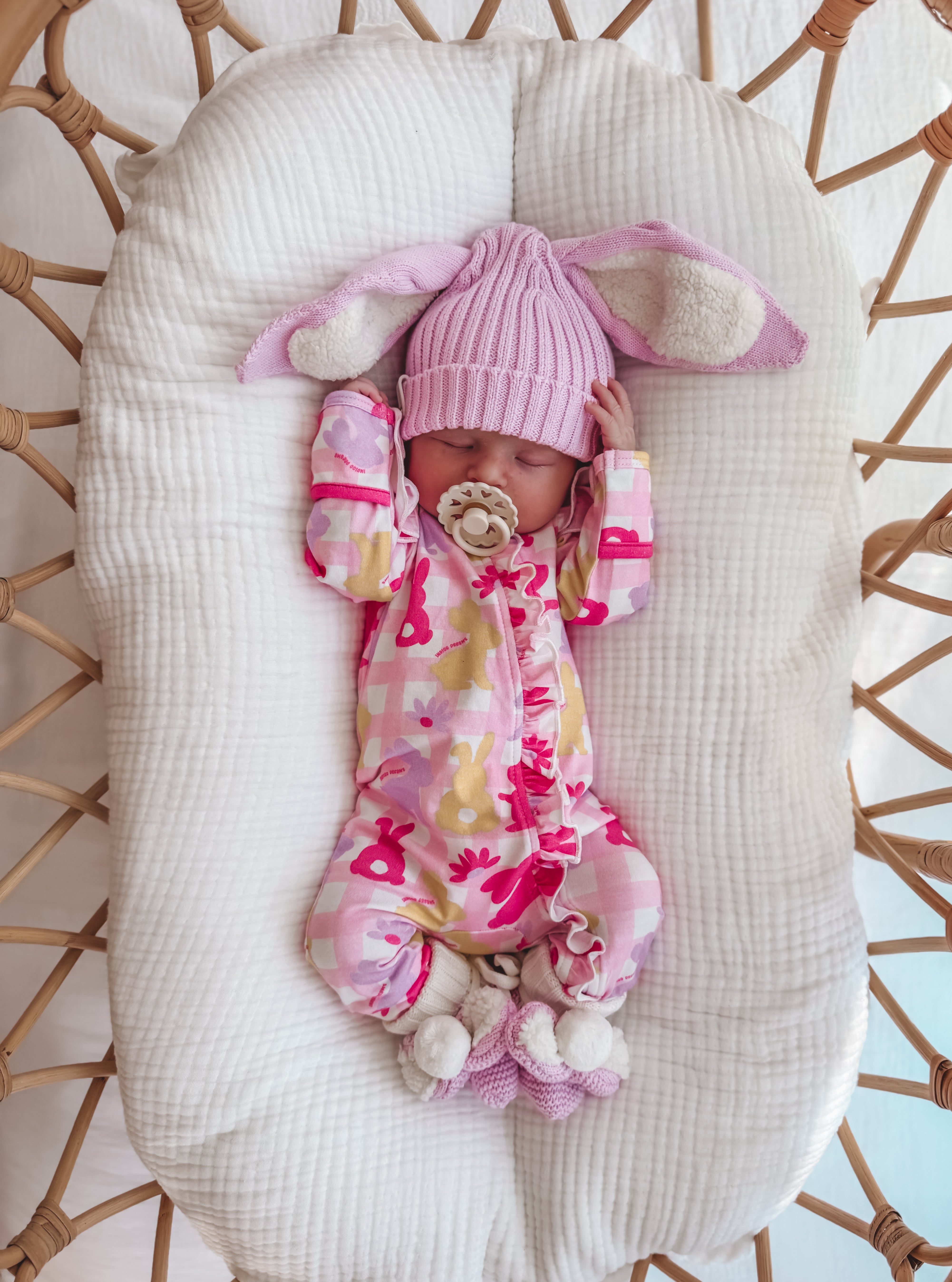 Bunny Ruffle Onesie - Blossom