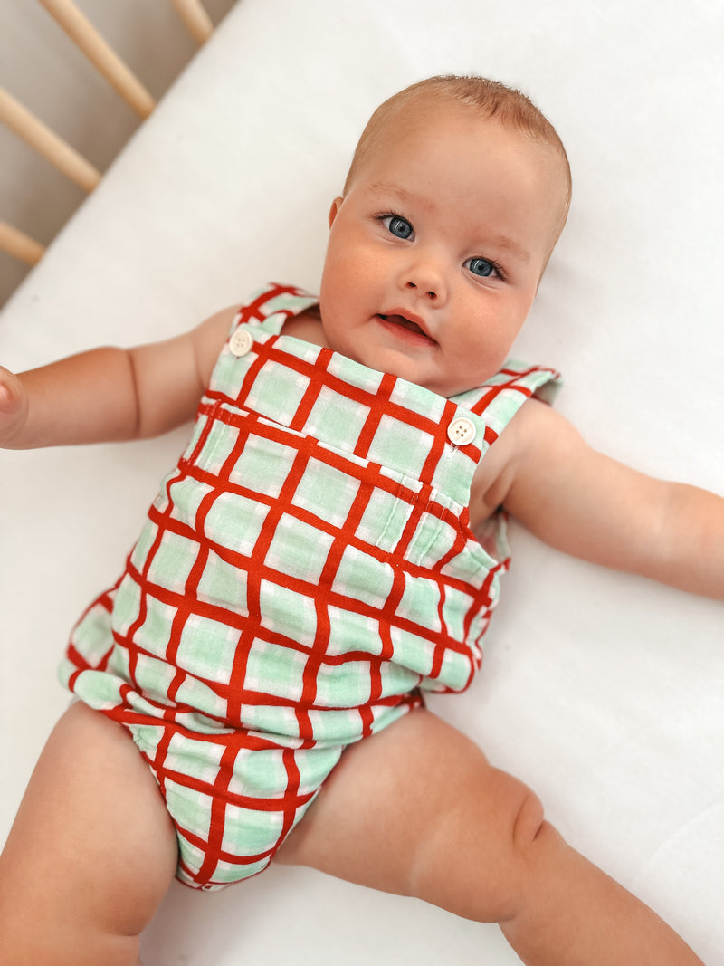 Peppermint Check Summer Romper