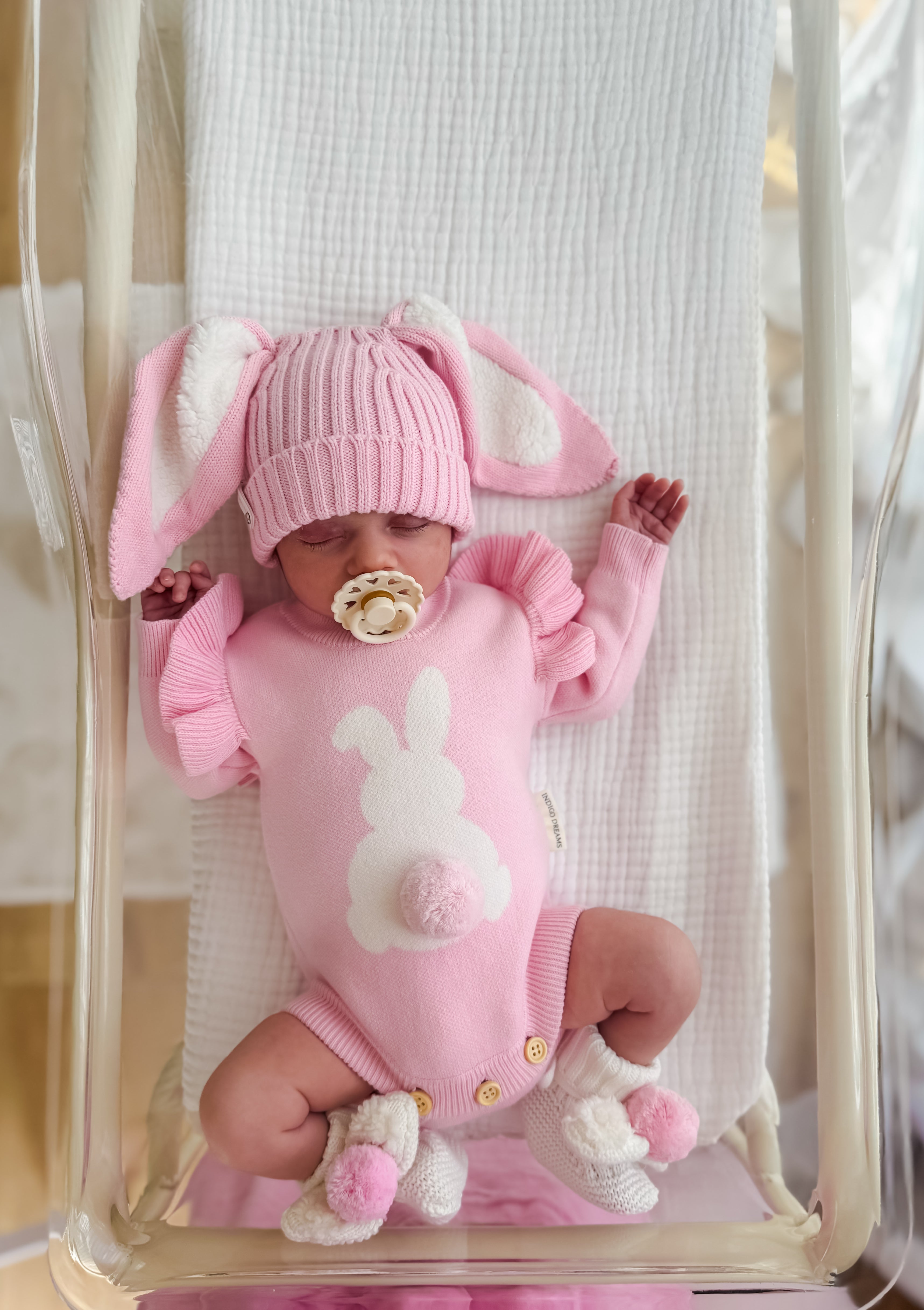 Bunny Pom Romper - Blossom