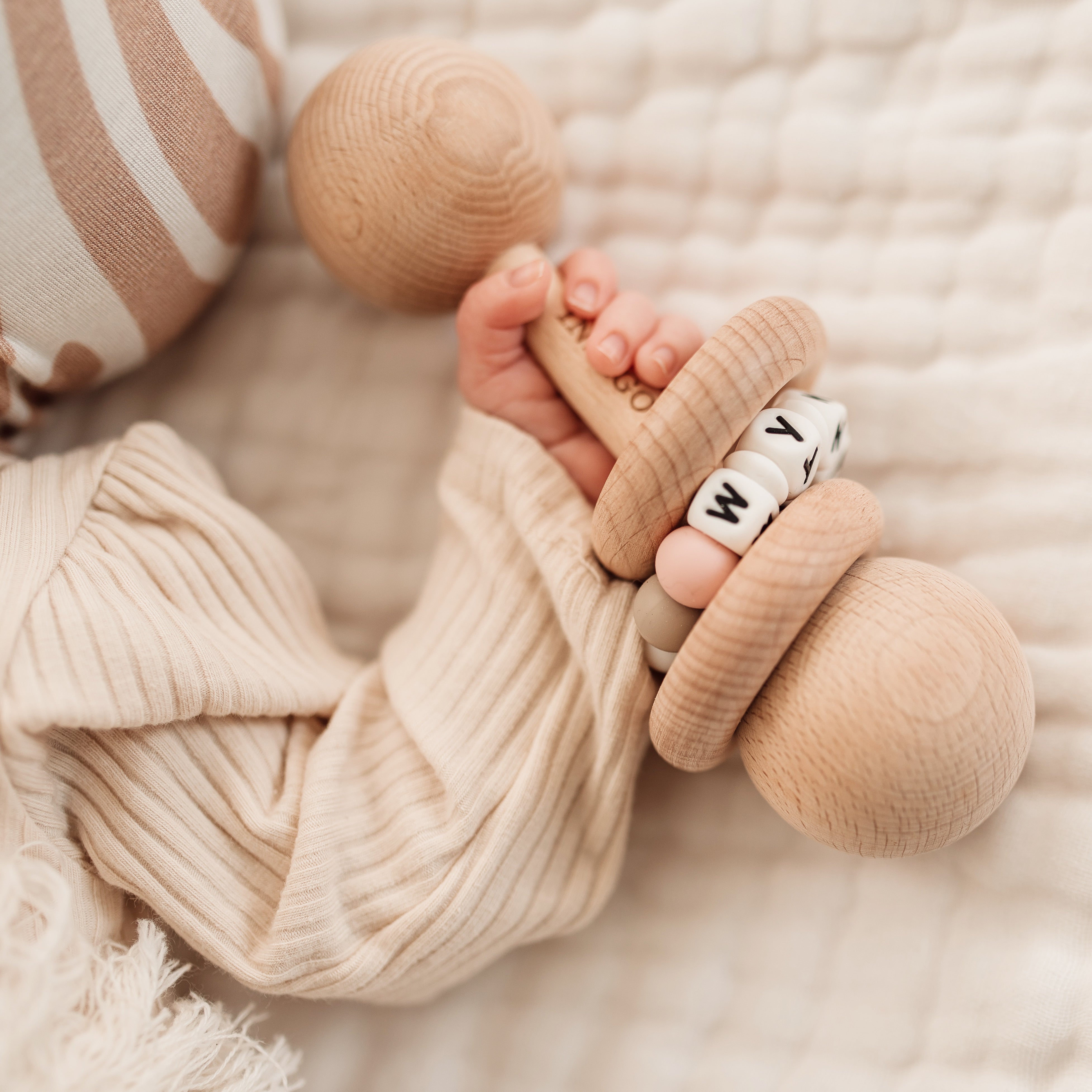 Wooden Keepsake Rattle Personalised