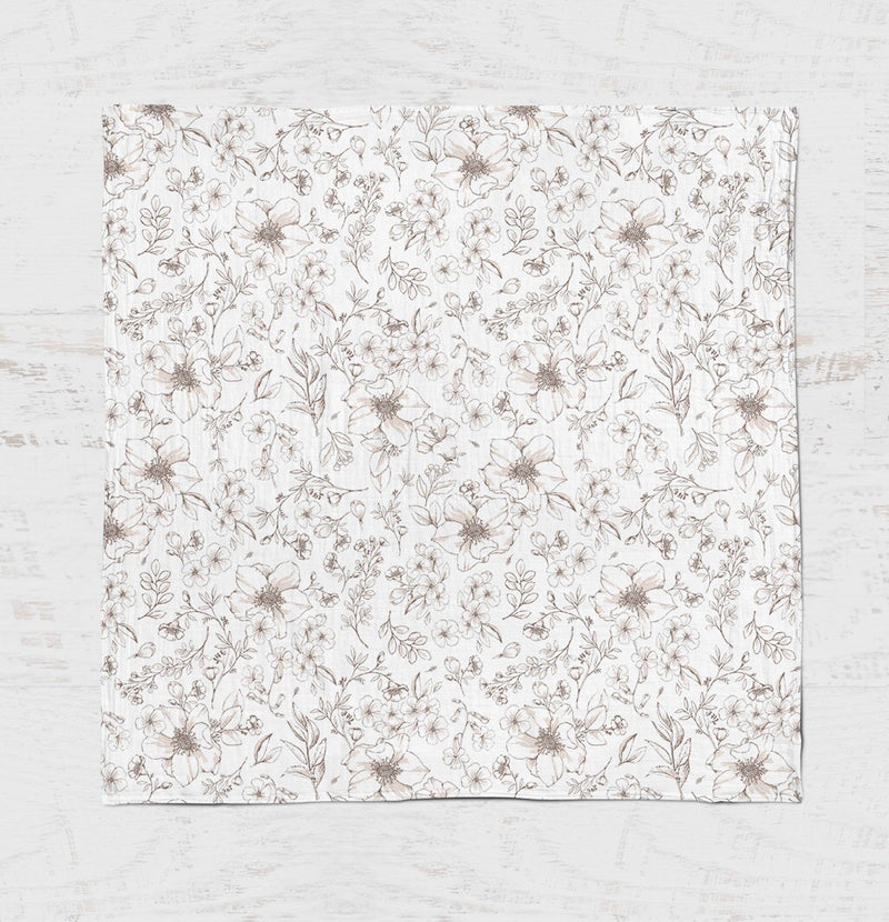 Vintage Botanical Muslin Swaddle