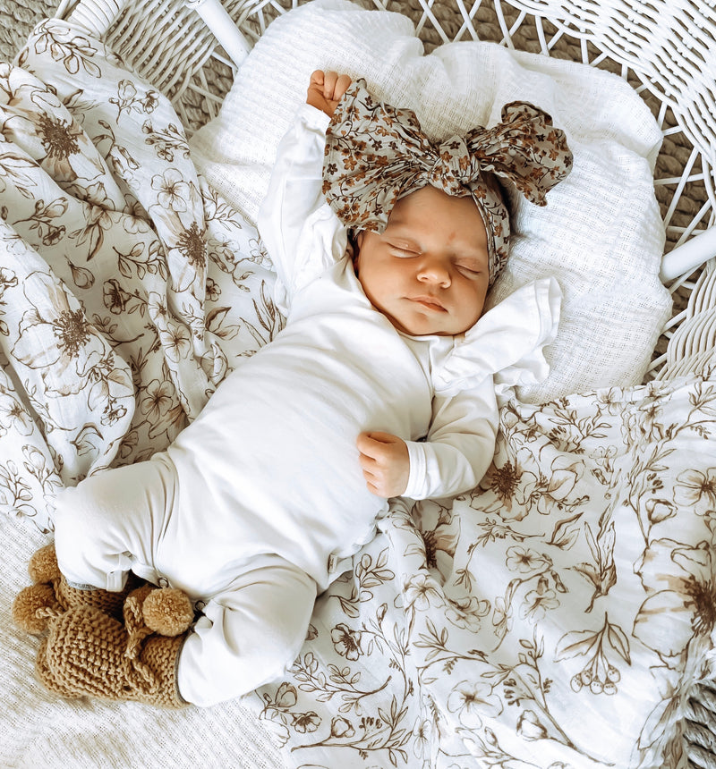 Vintage Botanical Muslin Swaddle