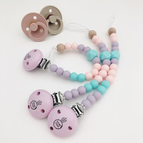 'Pastel Blue Mint and Marble' Silicone Dummy Chain