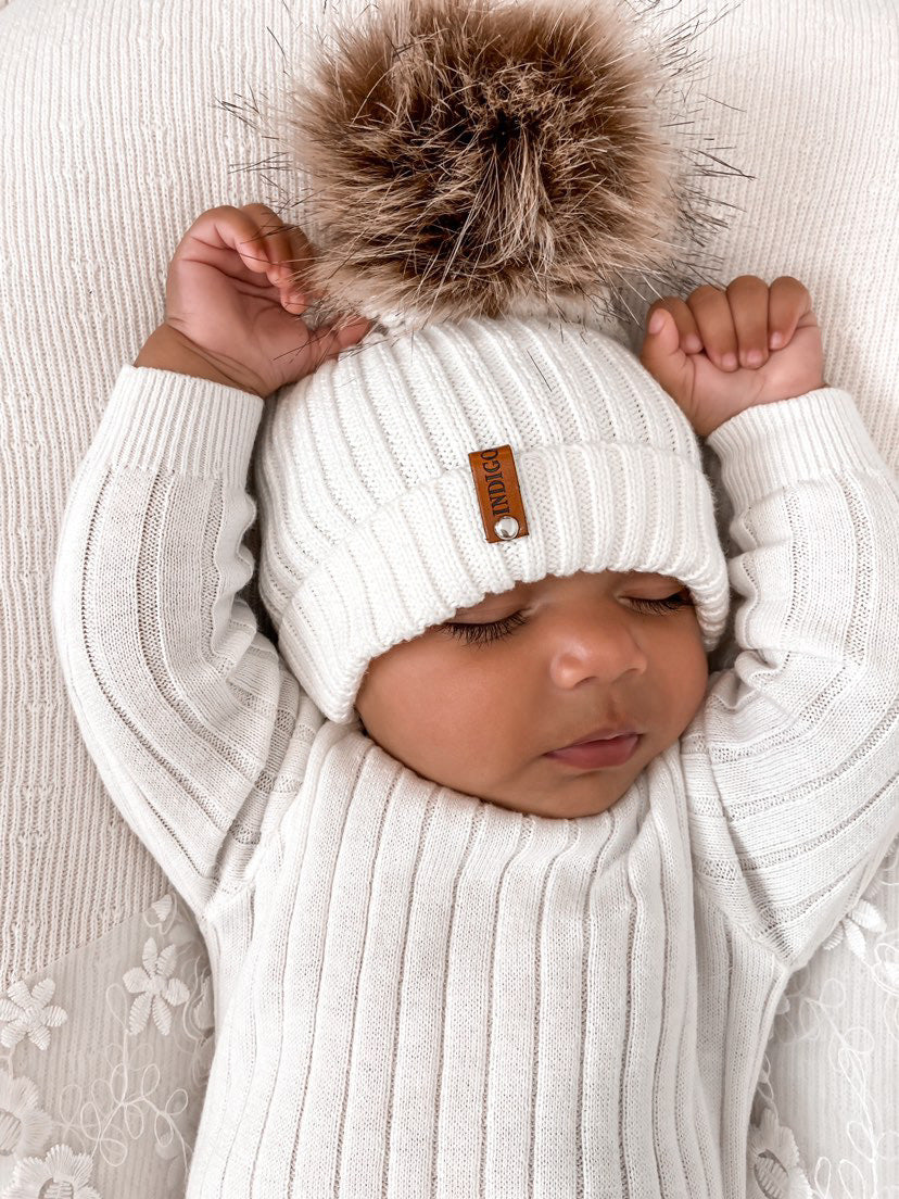 Vanilla Pom Beanie