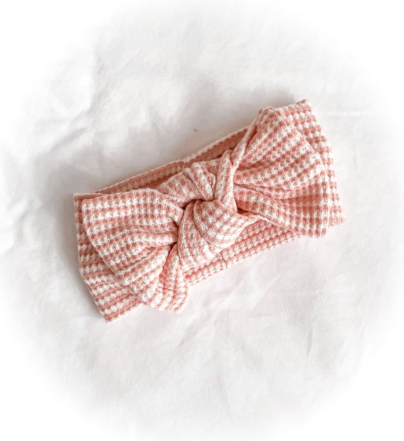 Waffle Baby Pink Striped Headband