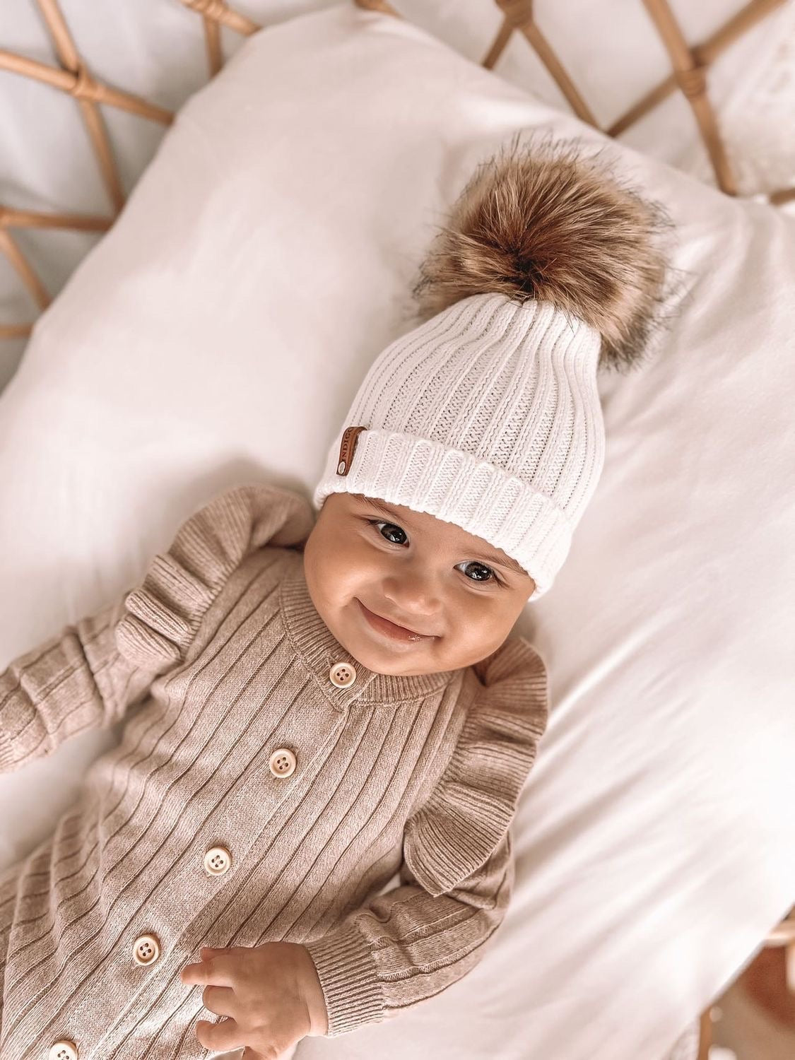 Vanilla Pom Beanie